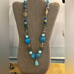 Vintage stone and crystal necklace